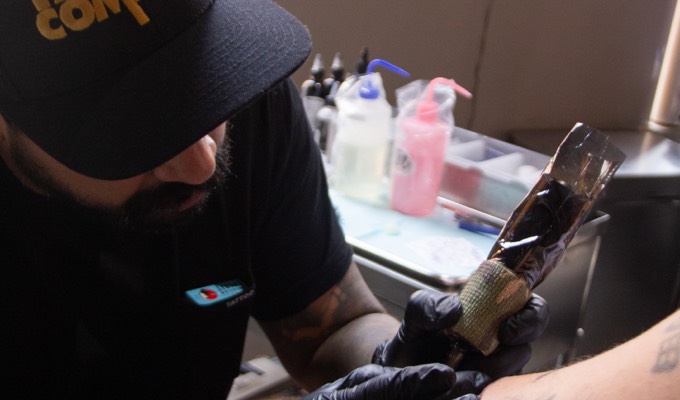 Mat Moreno, tattooer at Hart & Huntington Tattoo Co.